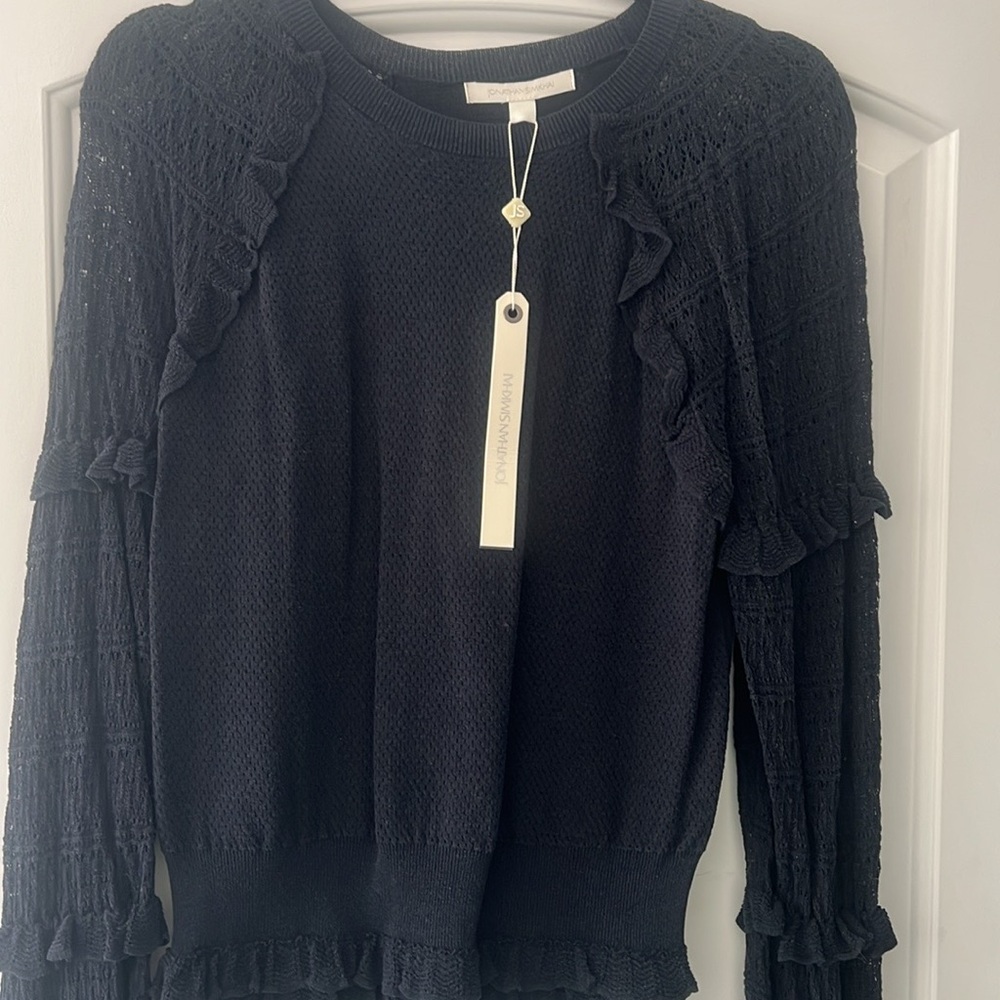 Jonathan Simkhai Black Textured Knit Sweater